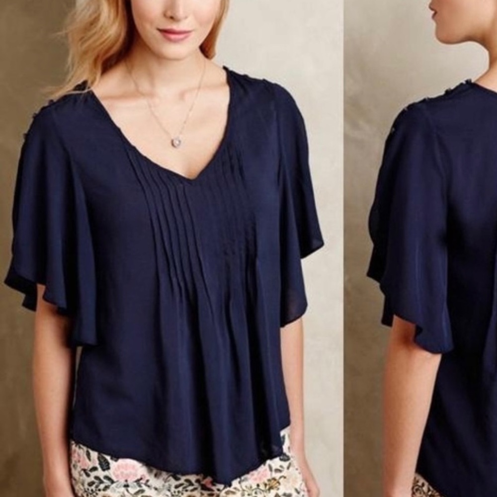 Maeve Maya Flutter Sleeve Top